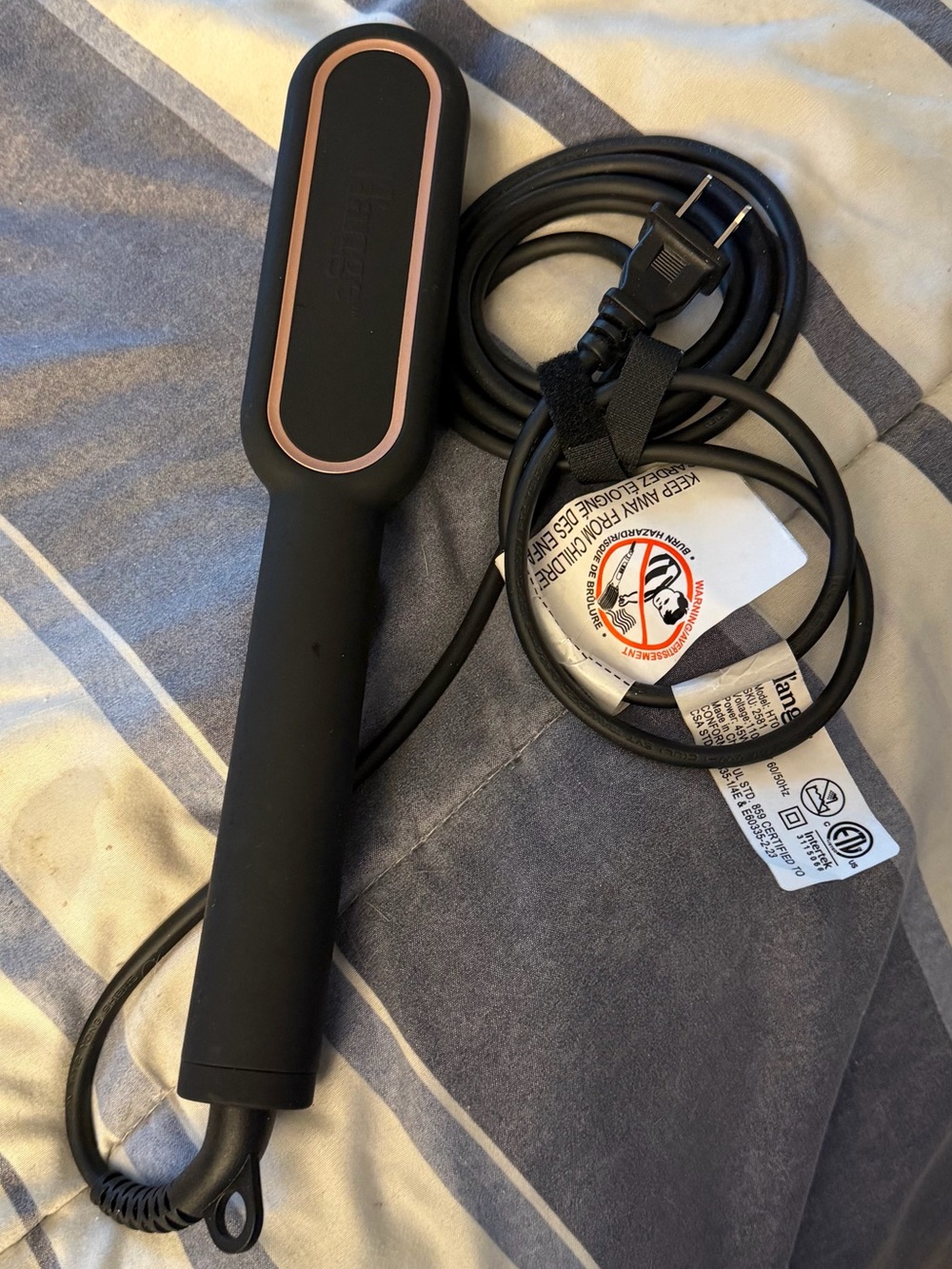 L’ange Smooth-it 2-in-1 Straightening Black Hot Brush/Comb - Used Once - No Box - Picture 2 of 3